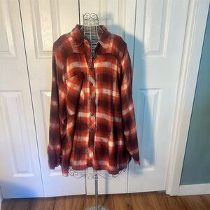 BDG Urban Outfitters Women's Plaid Flannel Button-Up Shirt Size M Red